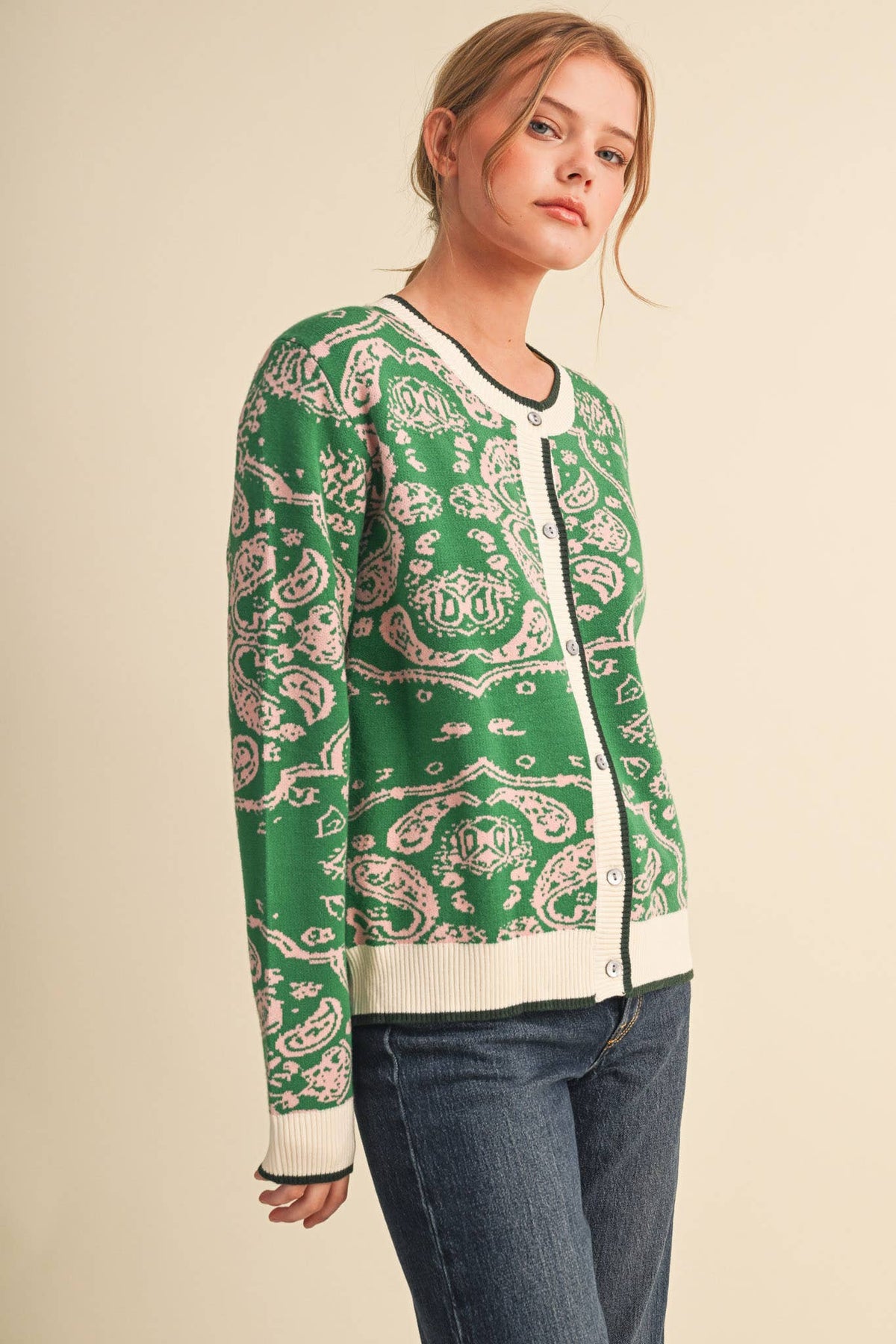 PAISLEY KNIT CARDIGAN