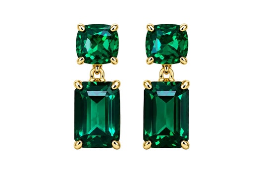 Square Rectangle Glass Stone Earring