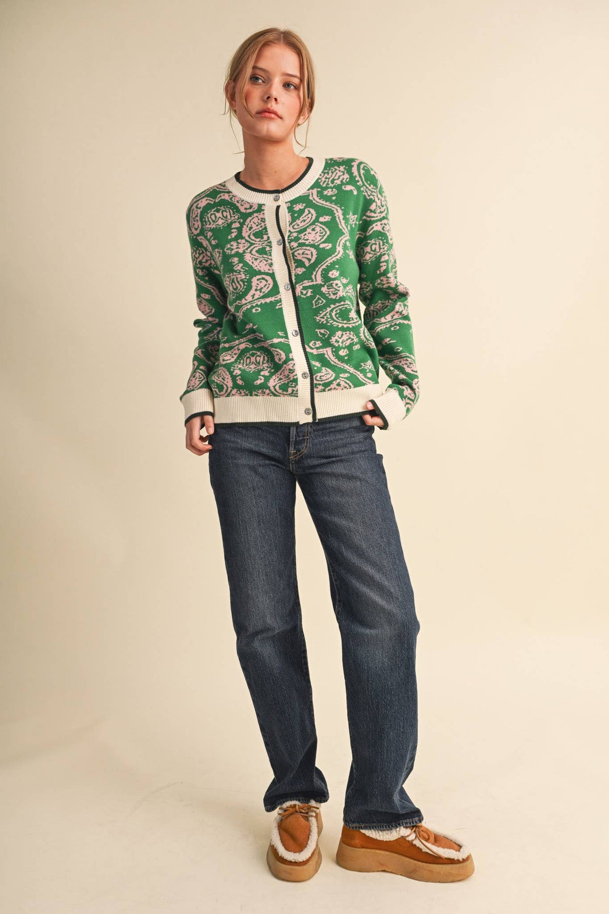 PAISLEY KNIT CARDIGAN