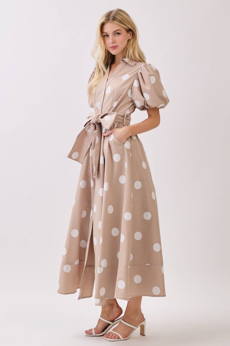 BIG POLKA DOT PRINTED DRESS