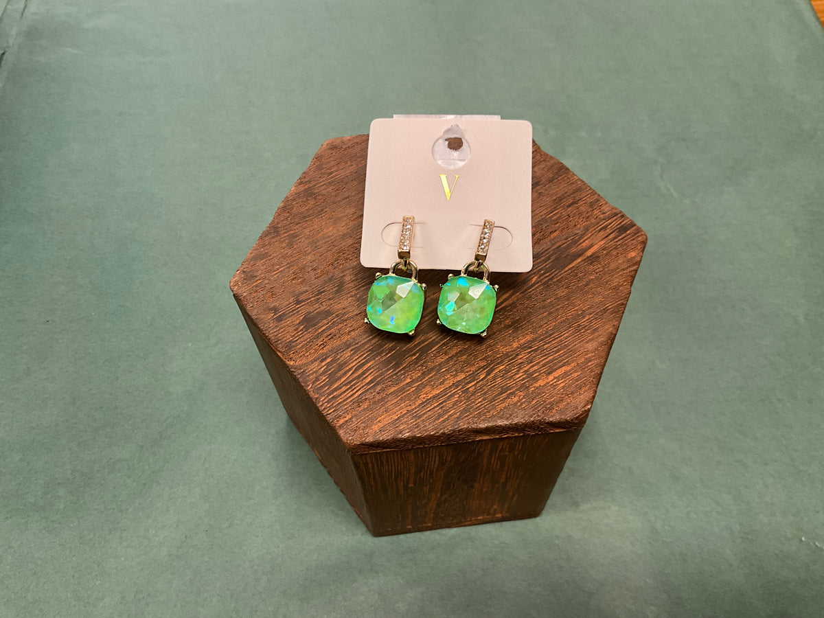 Square Glass Stone drop Earring