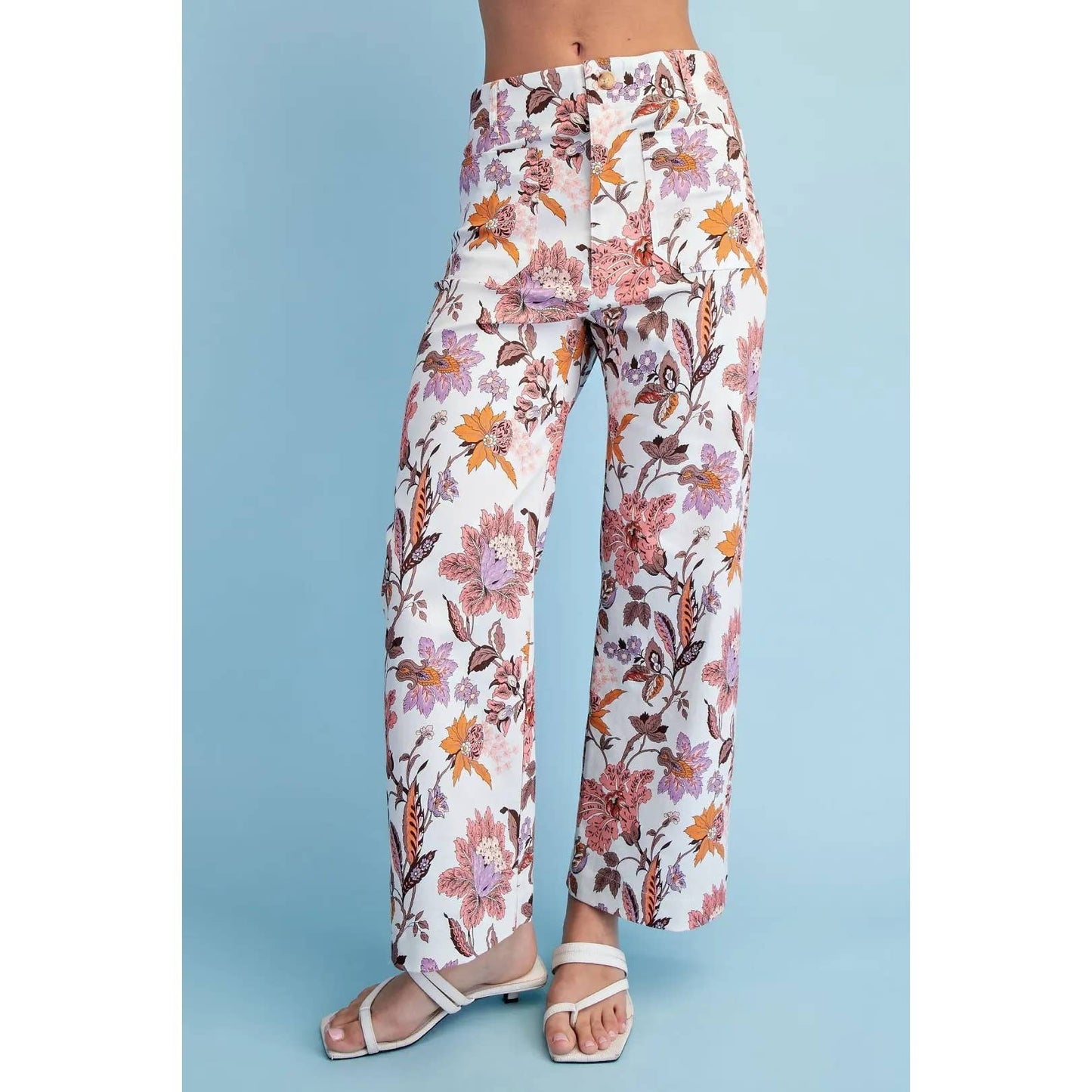 NEW Floral Ankle Cropped Pants
