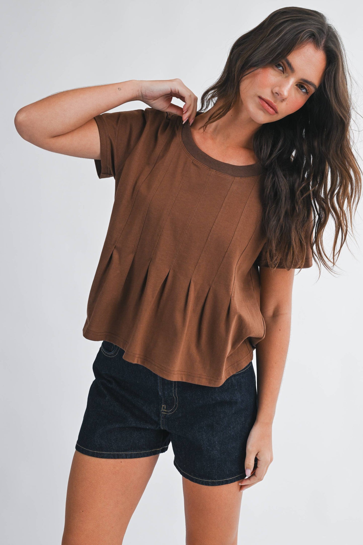 Pleated Swing Tee Top