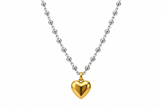 18K SS HEART NECKLACE