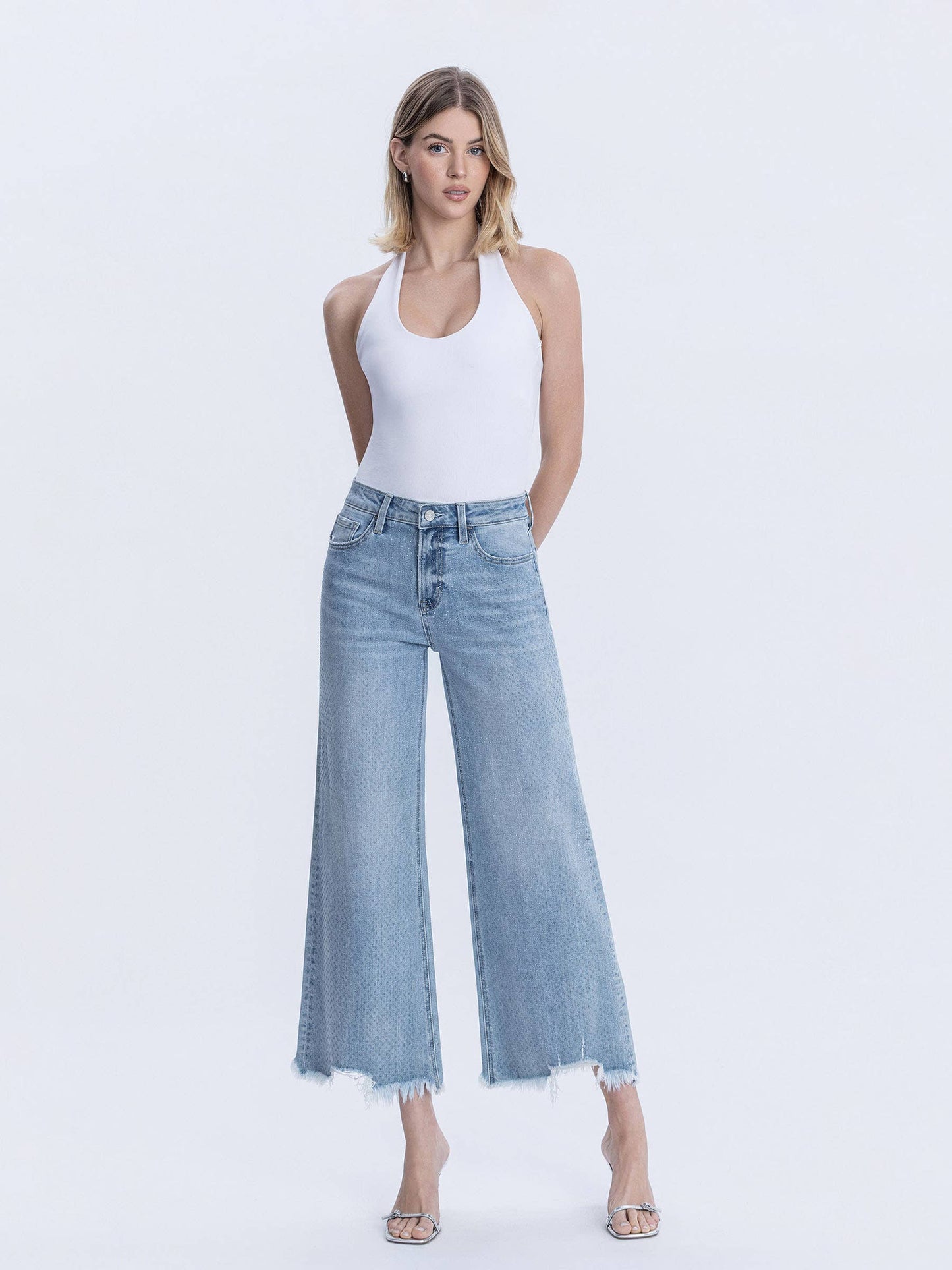 HIGH RISE RHINESTONE JEAN
