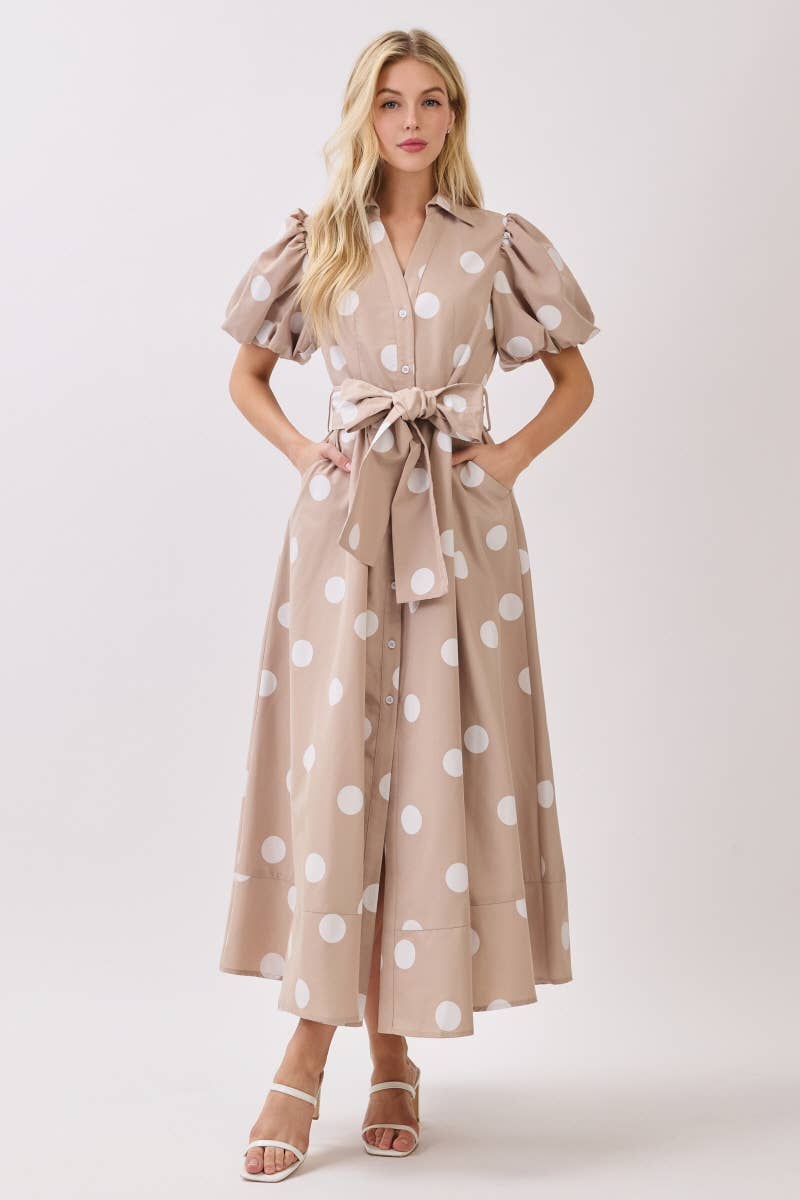 BIG POLKA DOT PRINTED DRESS