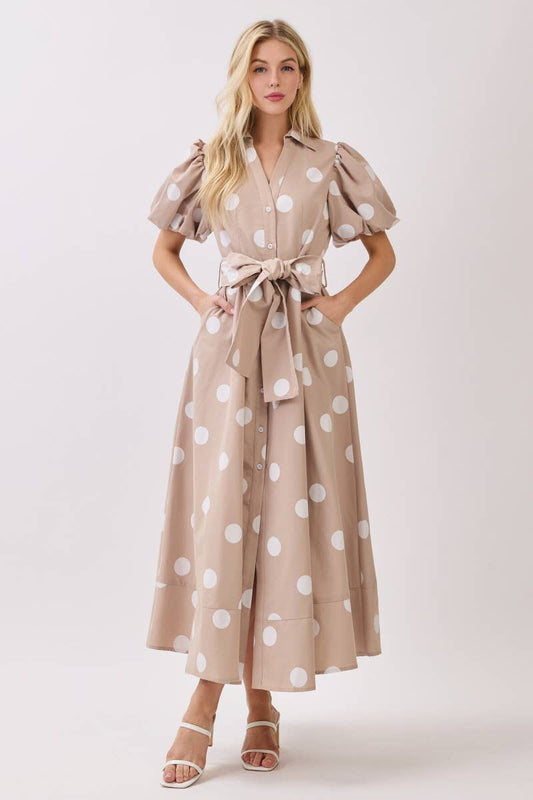 BIG POLKA DOT PRINTED DRESS