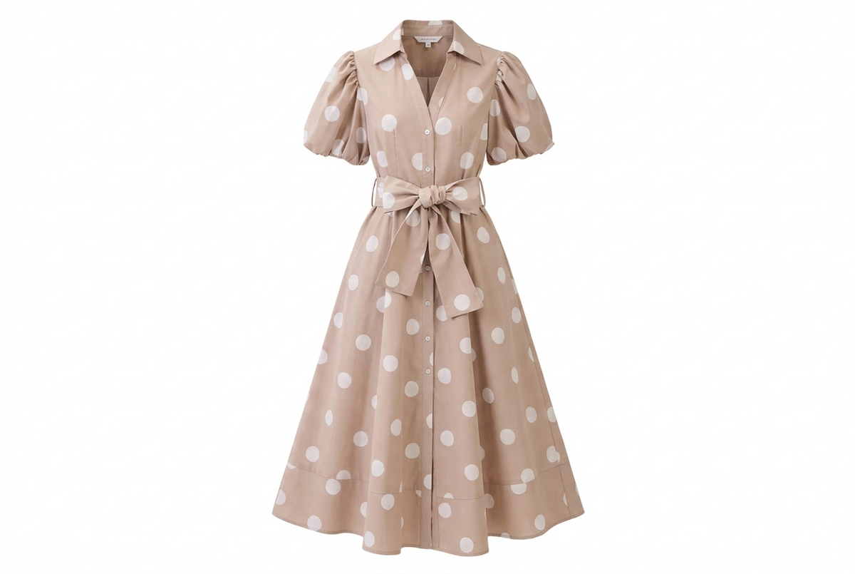 BIG POLKA DOT PRINTED DRESS