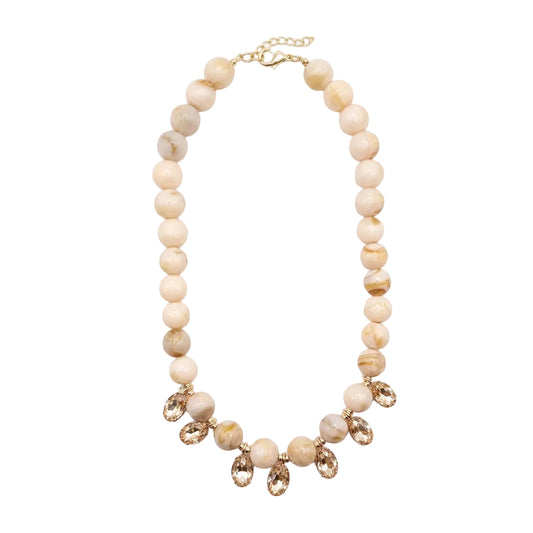 Oval Glass Charm Marble Necklace