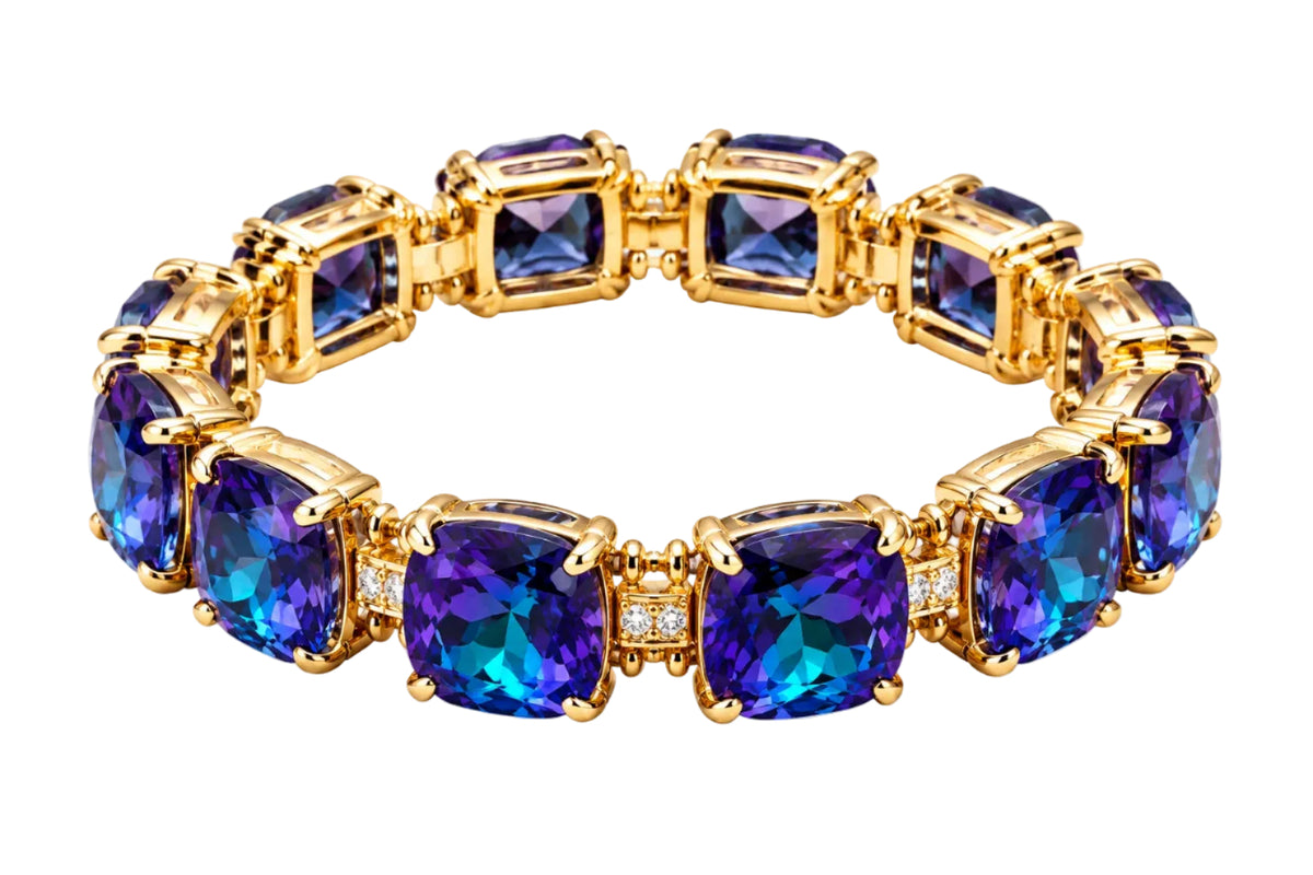 Square Stone Stretch Bracelet