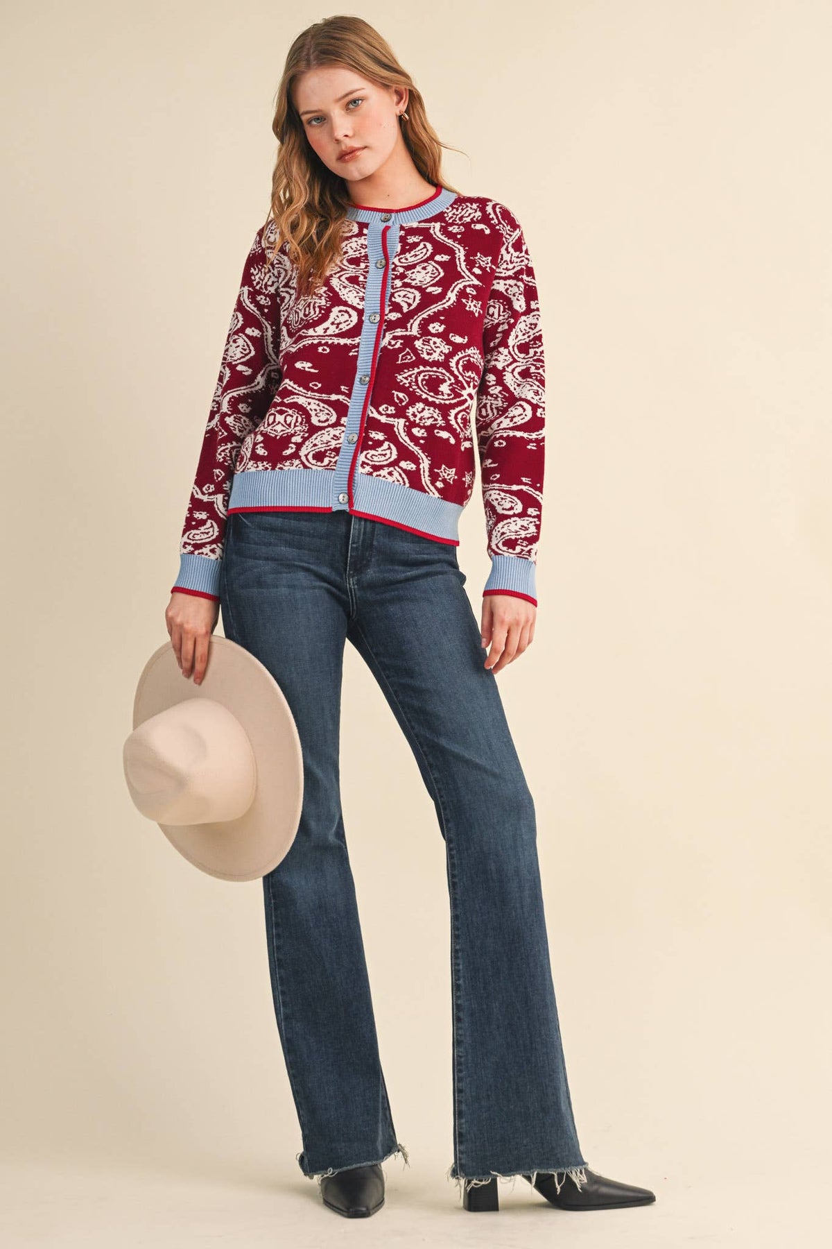 PAISLEY KNIT CARDIGAN