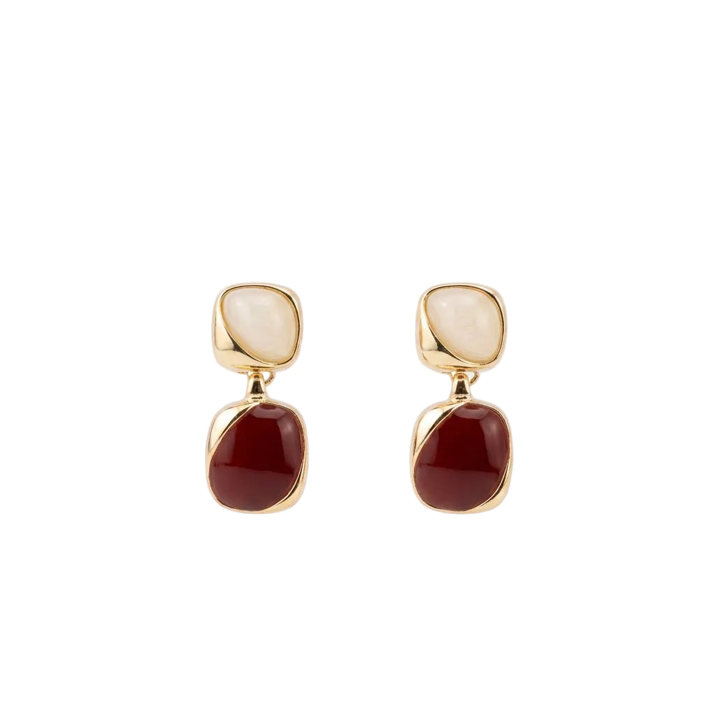 Pearl/Red Drop Earring