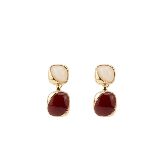 Pearl/Red Drop Earring