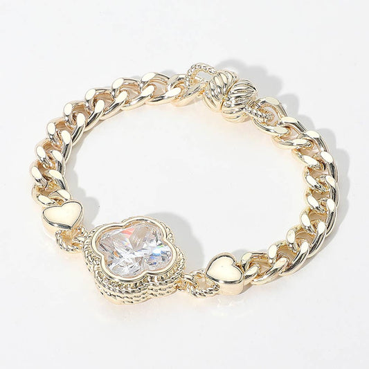 14K Gold Plated CZ Magnetic Bracelet