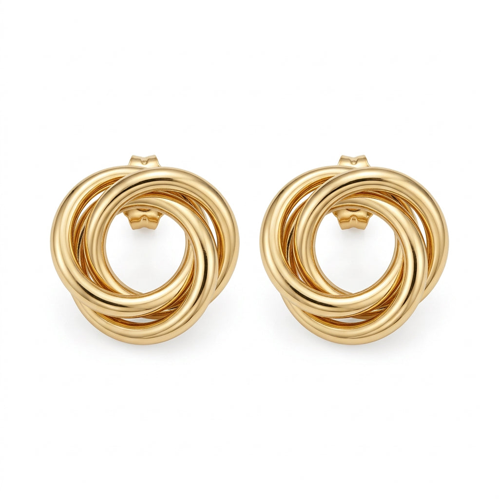 Gold Swirl Stud Earring