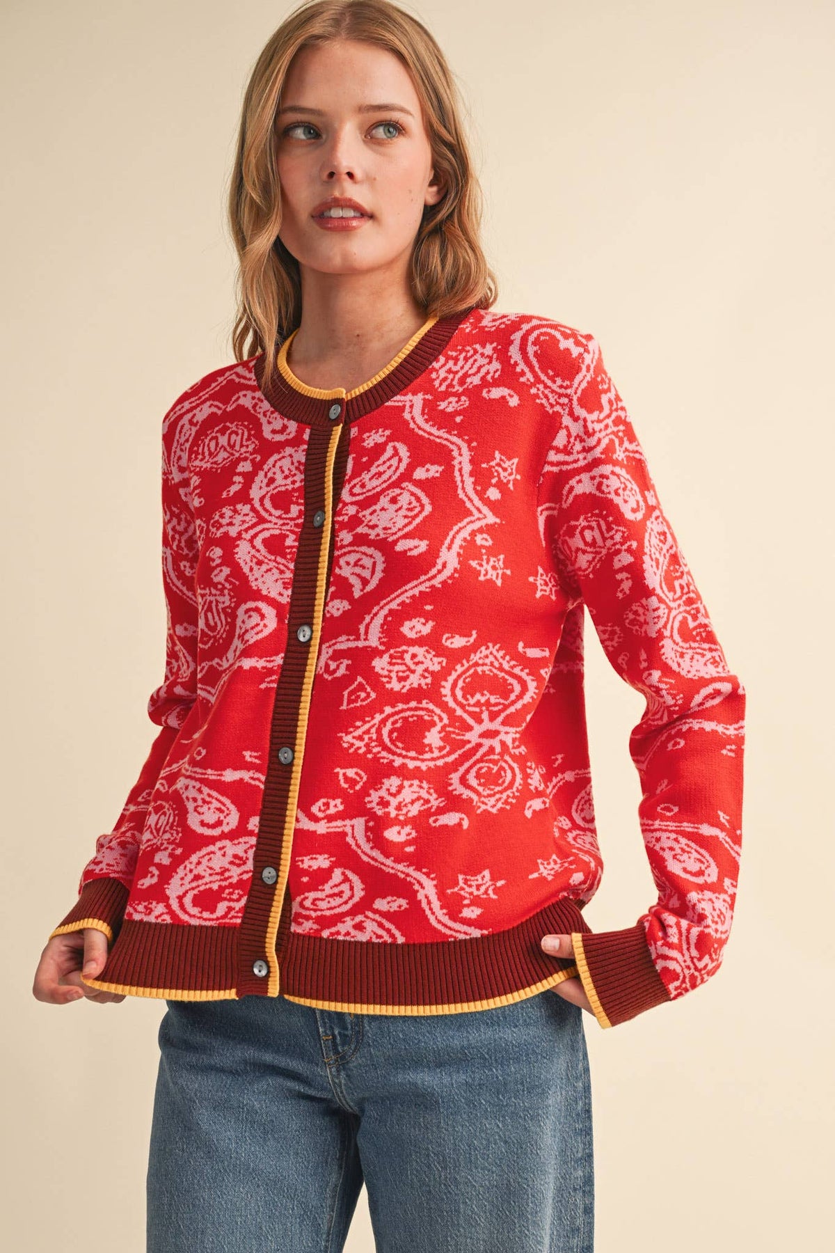 PAISLEY KNIT CARDIGAN
