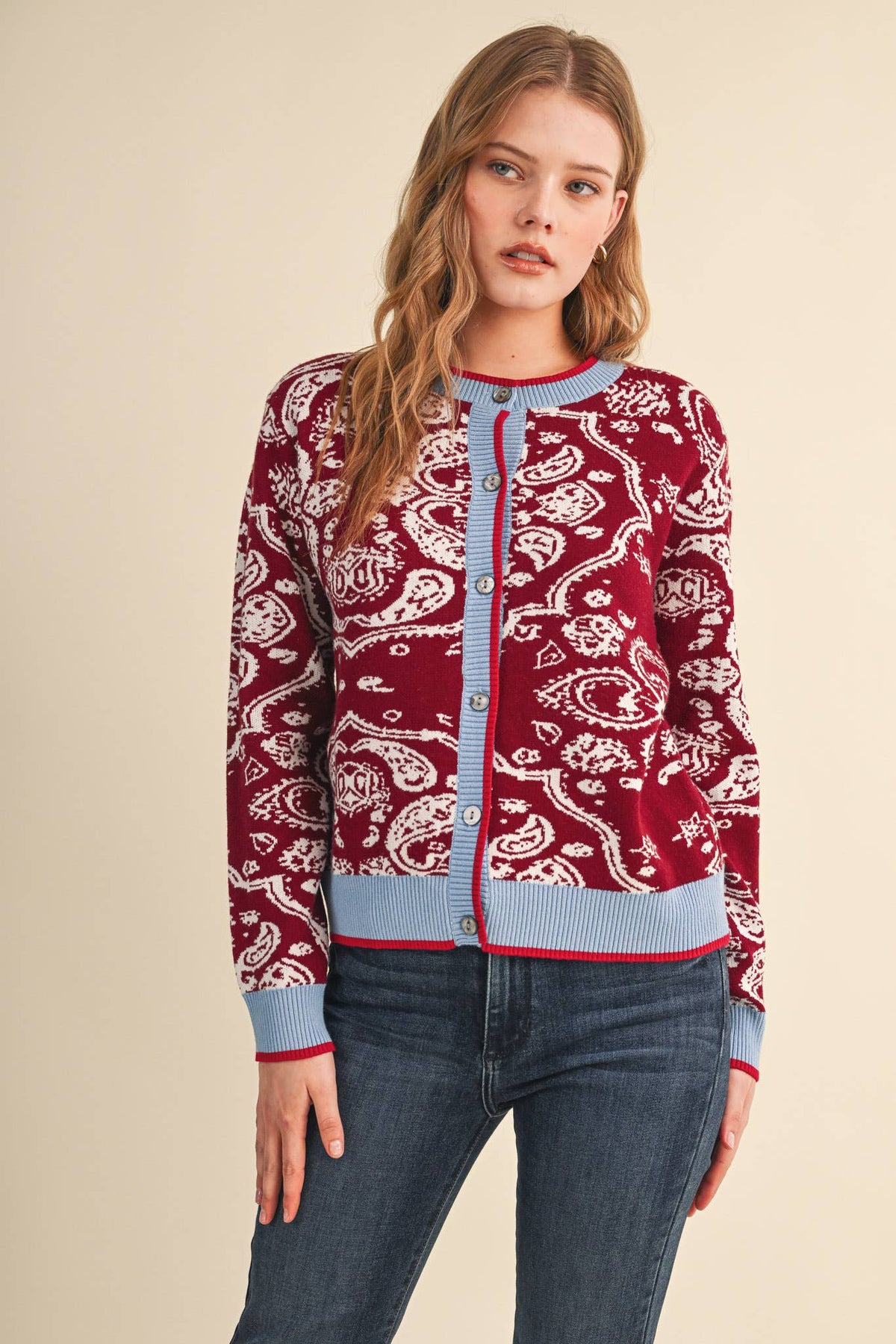 PAISLEY KNIT CARDIGAN