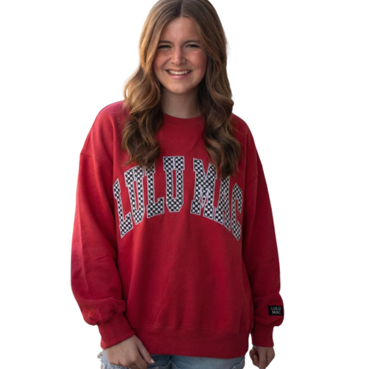 LULU Crimson Houndstooth-Stitch
