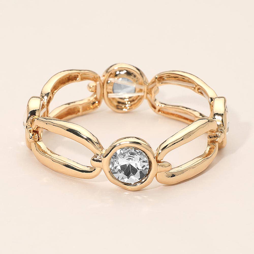 Round Hammered Oval Stretch Bracelet
