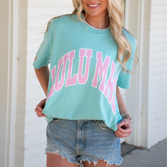 LULU Polka Dot Chalky Mint Tee