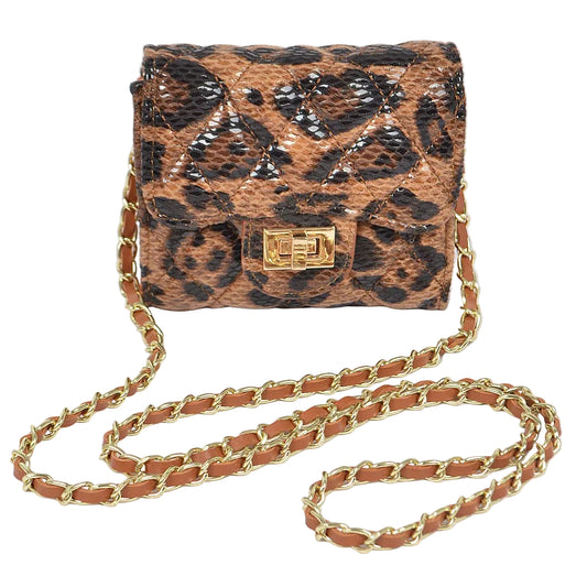 Quilted Leo Cross Body Small Wallet