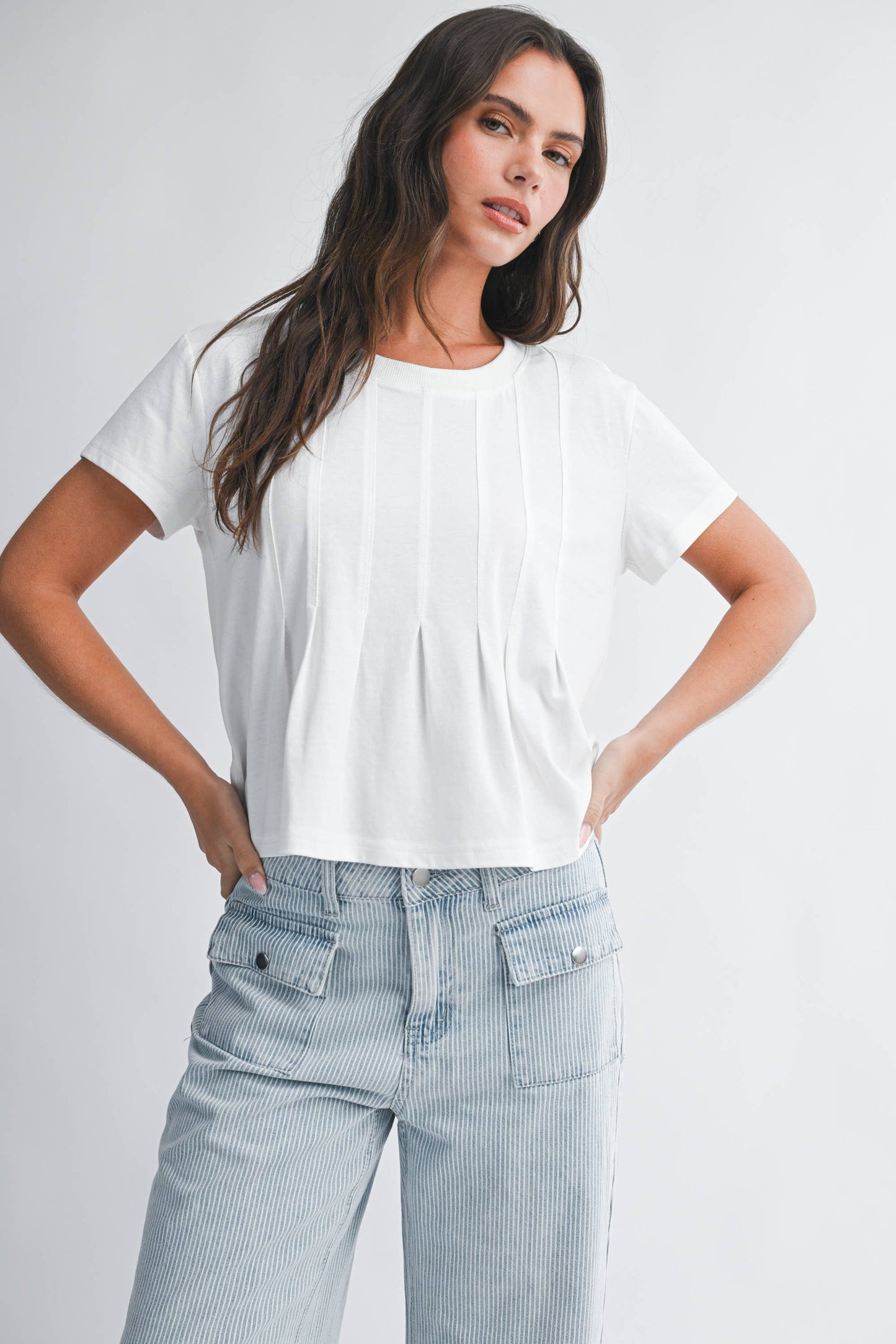 Pleated Swing Tee Top