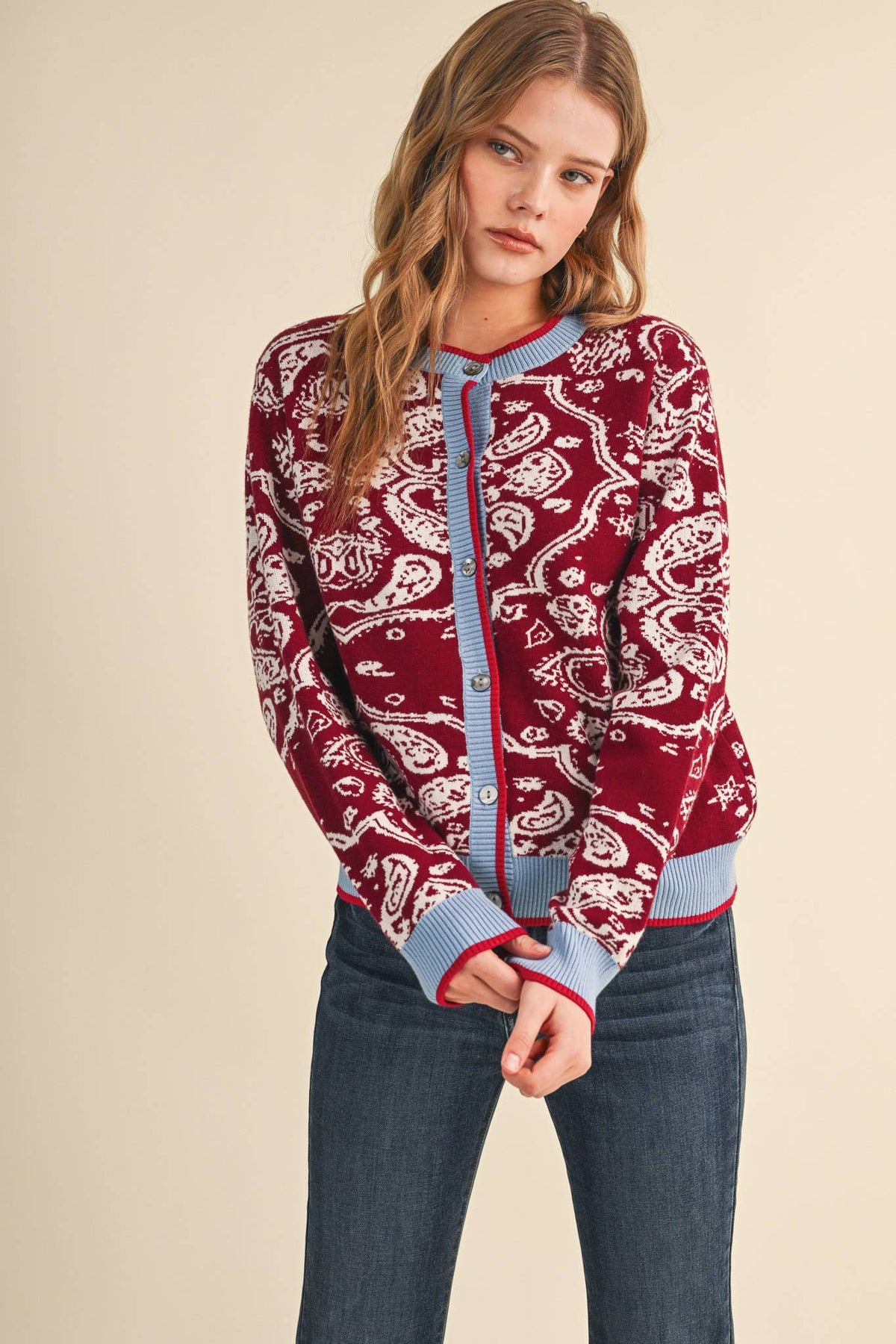 PAISLEY KNIT CARDIGAN