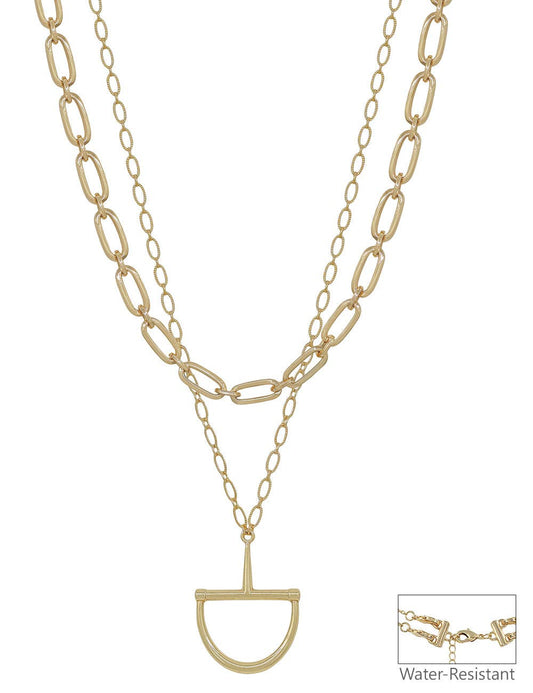 Gold Chain with Horse Bit Charm Necklace