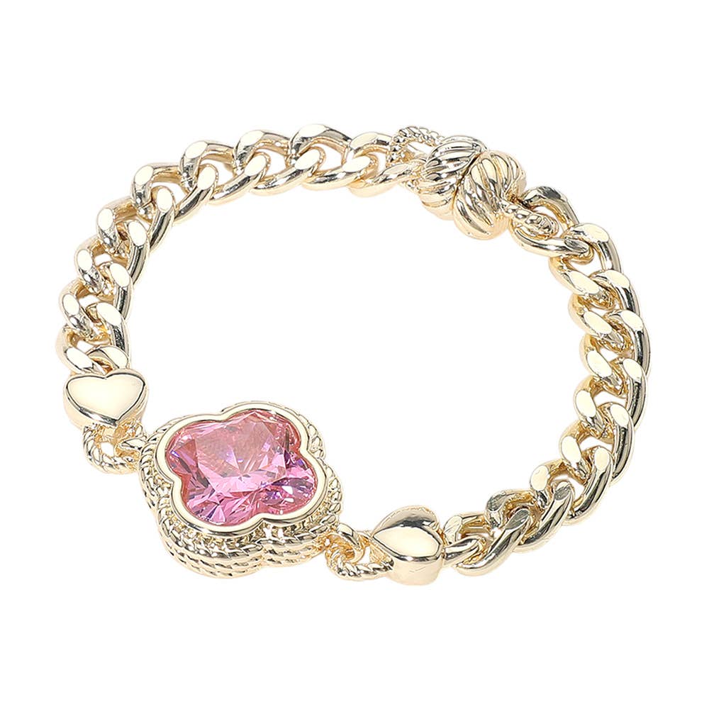 14K Gold Plated CZ Magnetic Bracelet