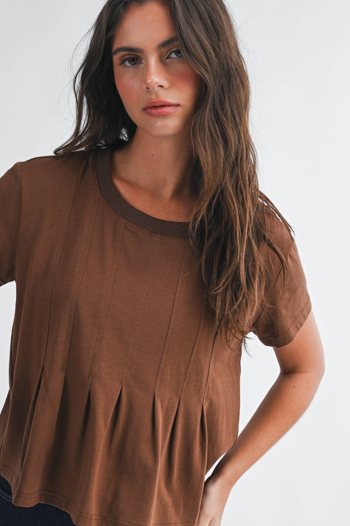 Pleated Swing Tee Top