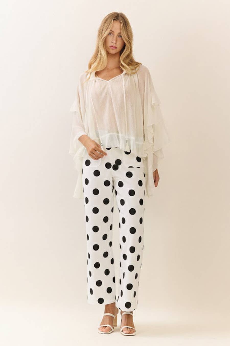Polka Dot high-rise wide leg pants