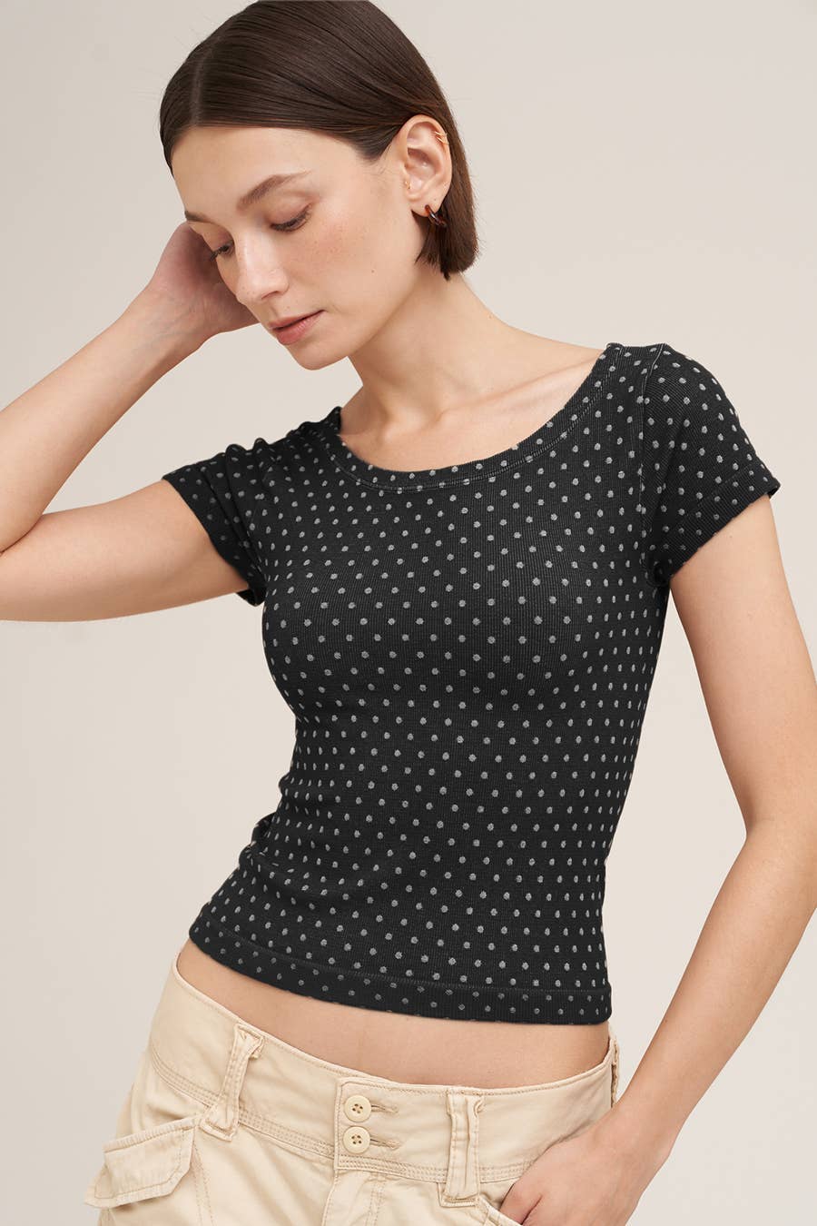 Reversible Polka Dot Strap SS Top-OS