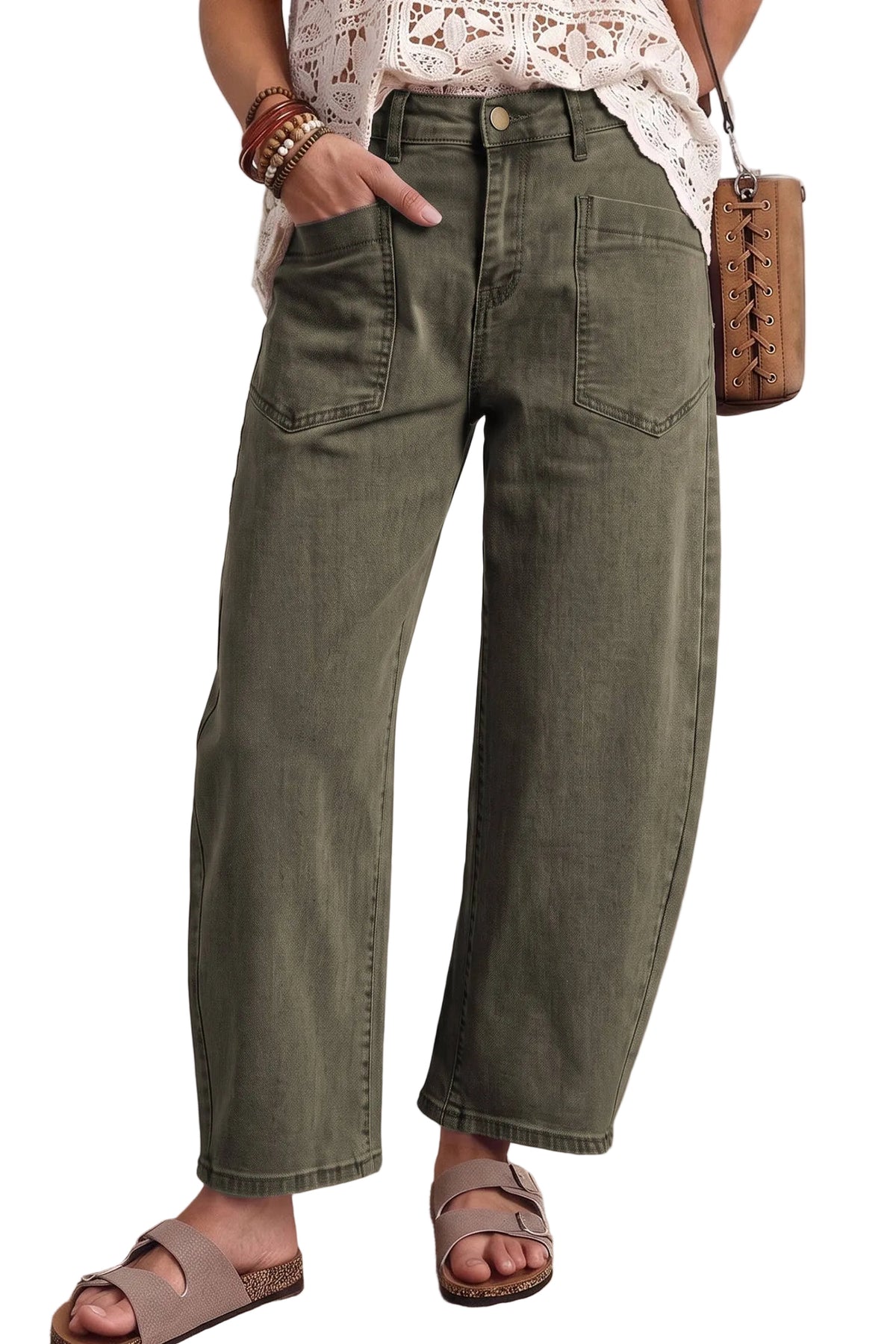 Solid Barrel Jean