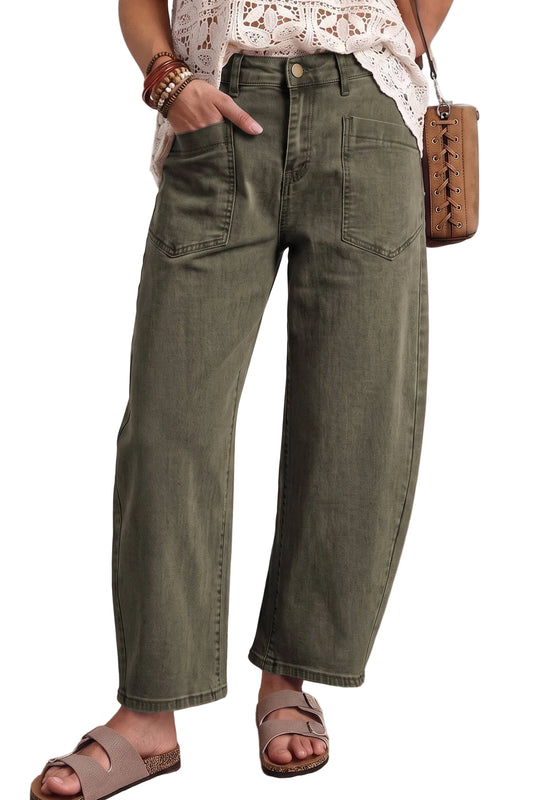 Solid Barrel Jean