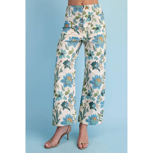 NEW Floral Ankle Cropped Pants