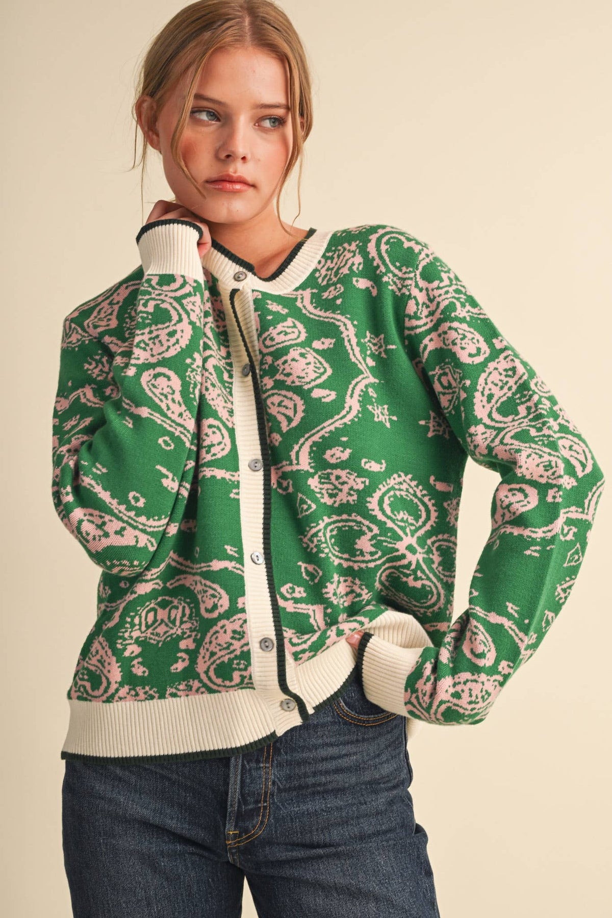 PAISLEY KNIT CARDIGAN