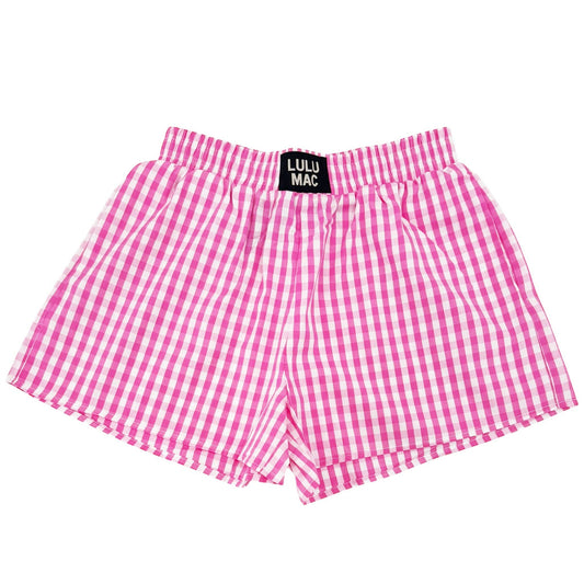 LULU PINK GINGHAM BOXER SHORT