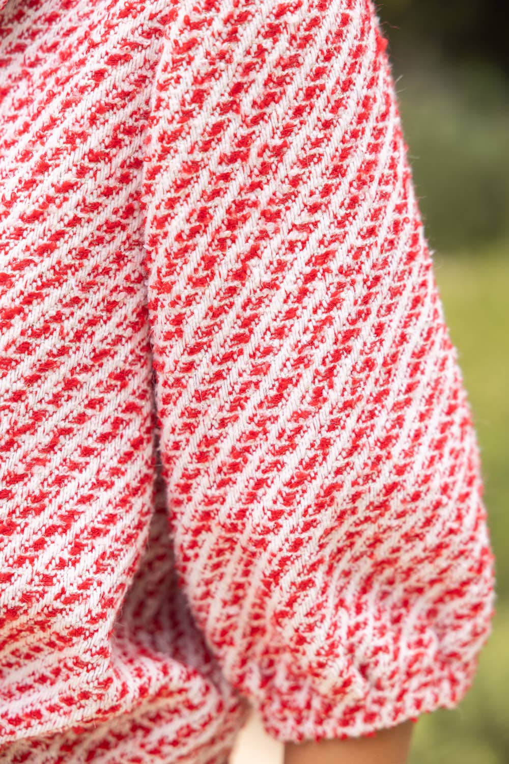 Pearl Quarter Button Collared Tweed Top