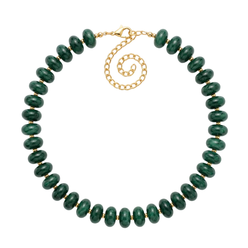 Flat Bead and Ball Necklace