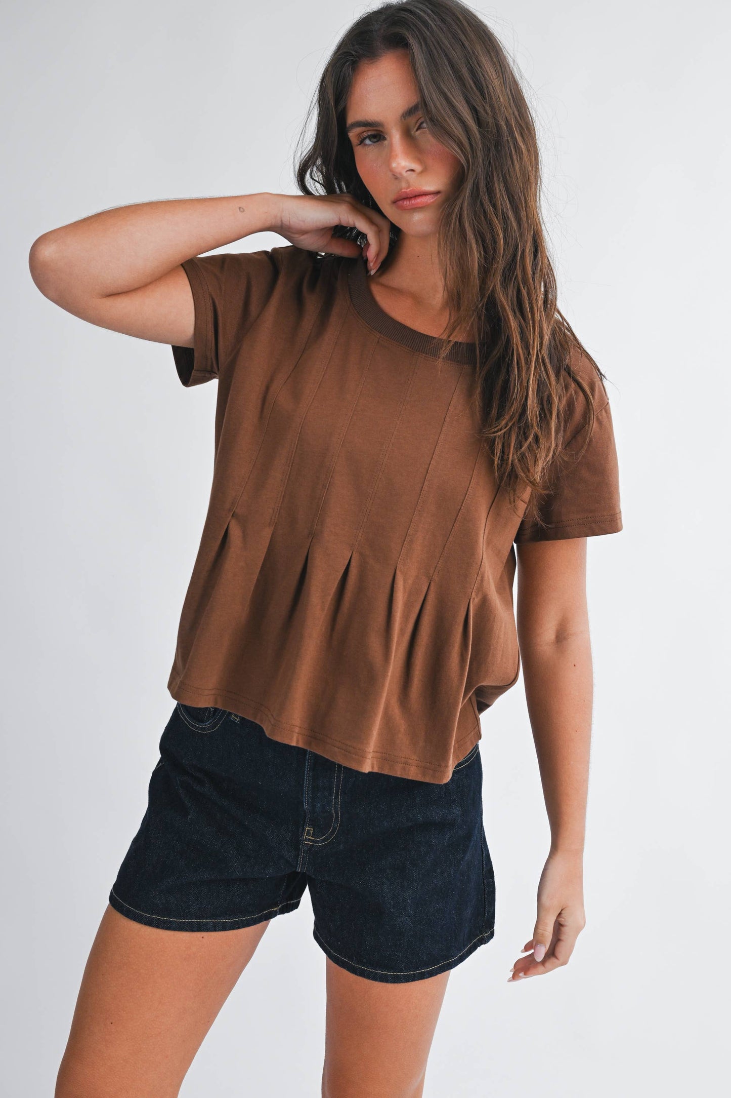 Pleated Swing Tee Top