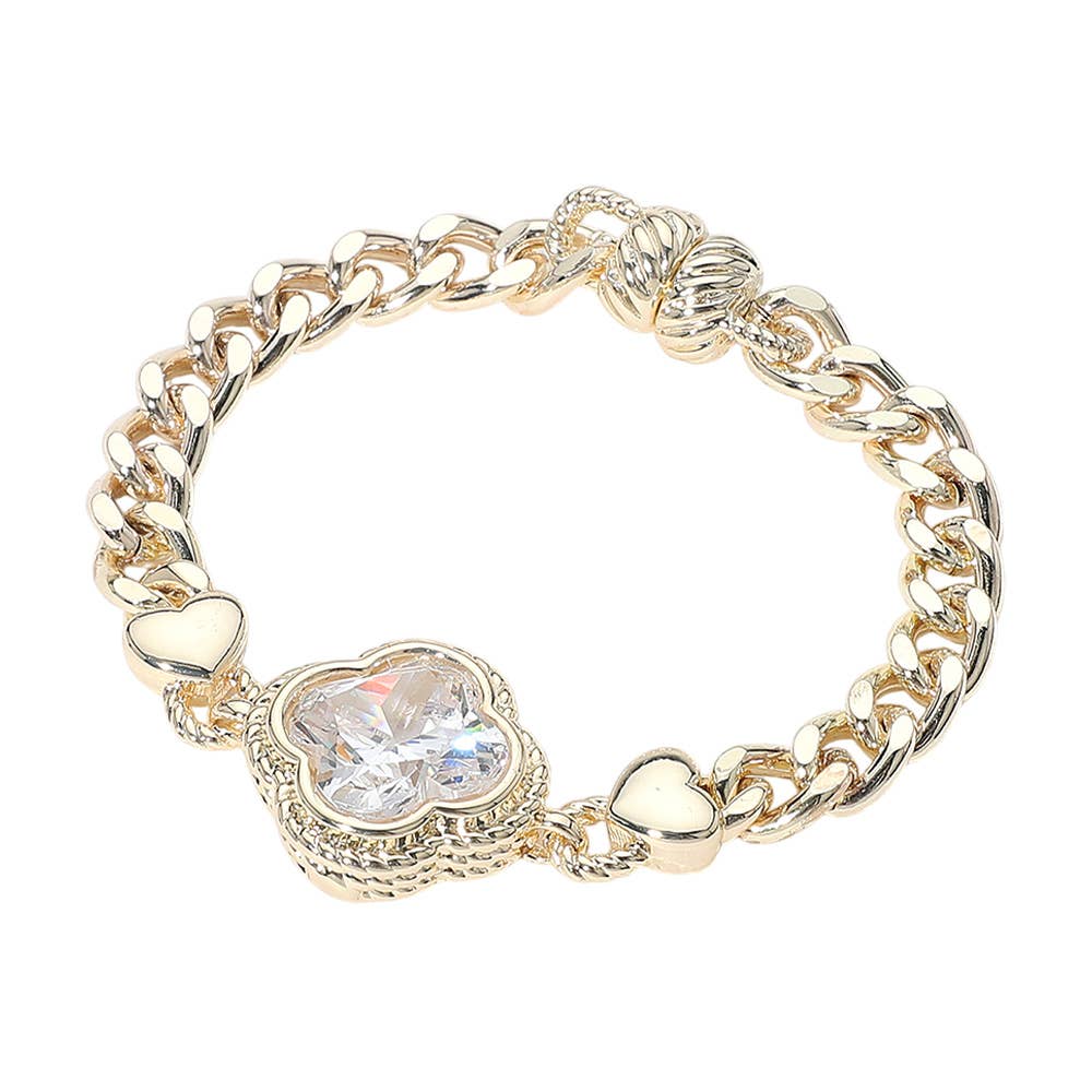 14K Gold Plated CZ Magnetic Bracelet