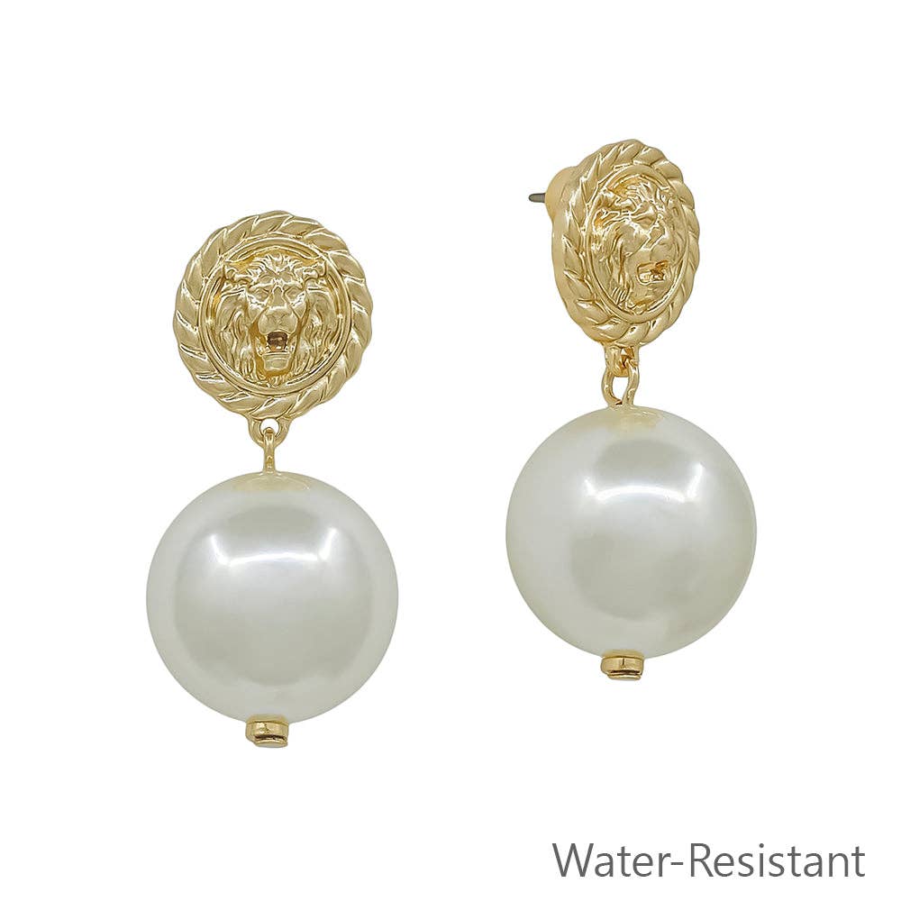 Coin Pearl Stud Earring