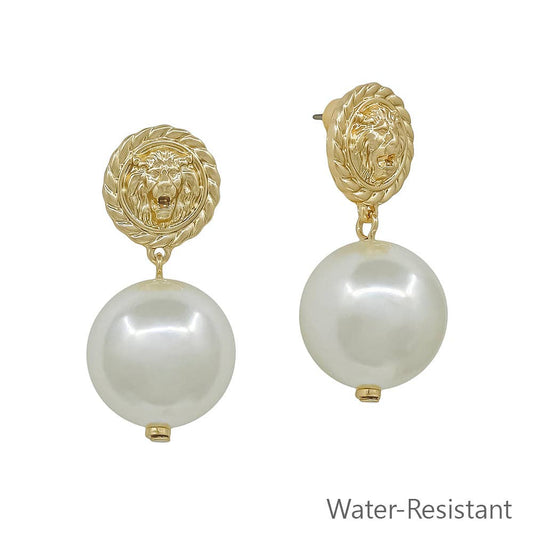 Coin Pearl Stud Earring