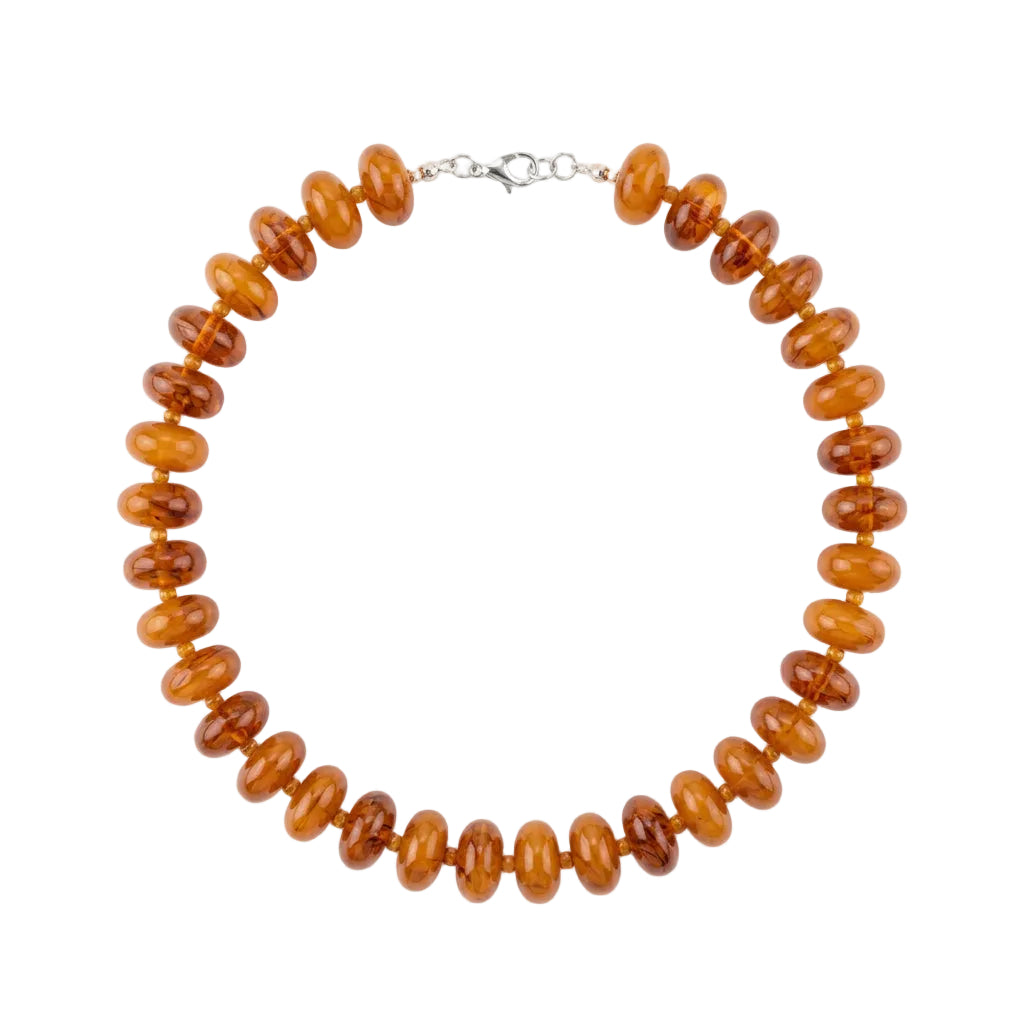 Flat Bead and Ball Necklace