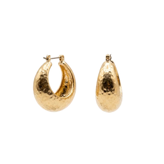 Hammered Gold Hoop Earrings