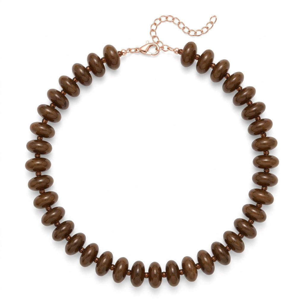 Flat Bead and Ball Necklace