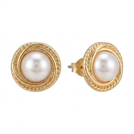 Pearl/Gold Stud Earring