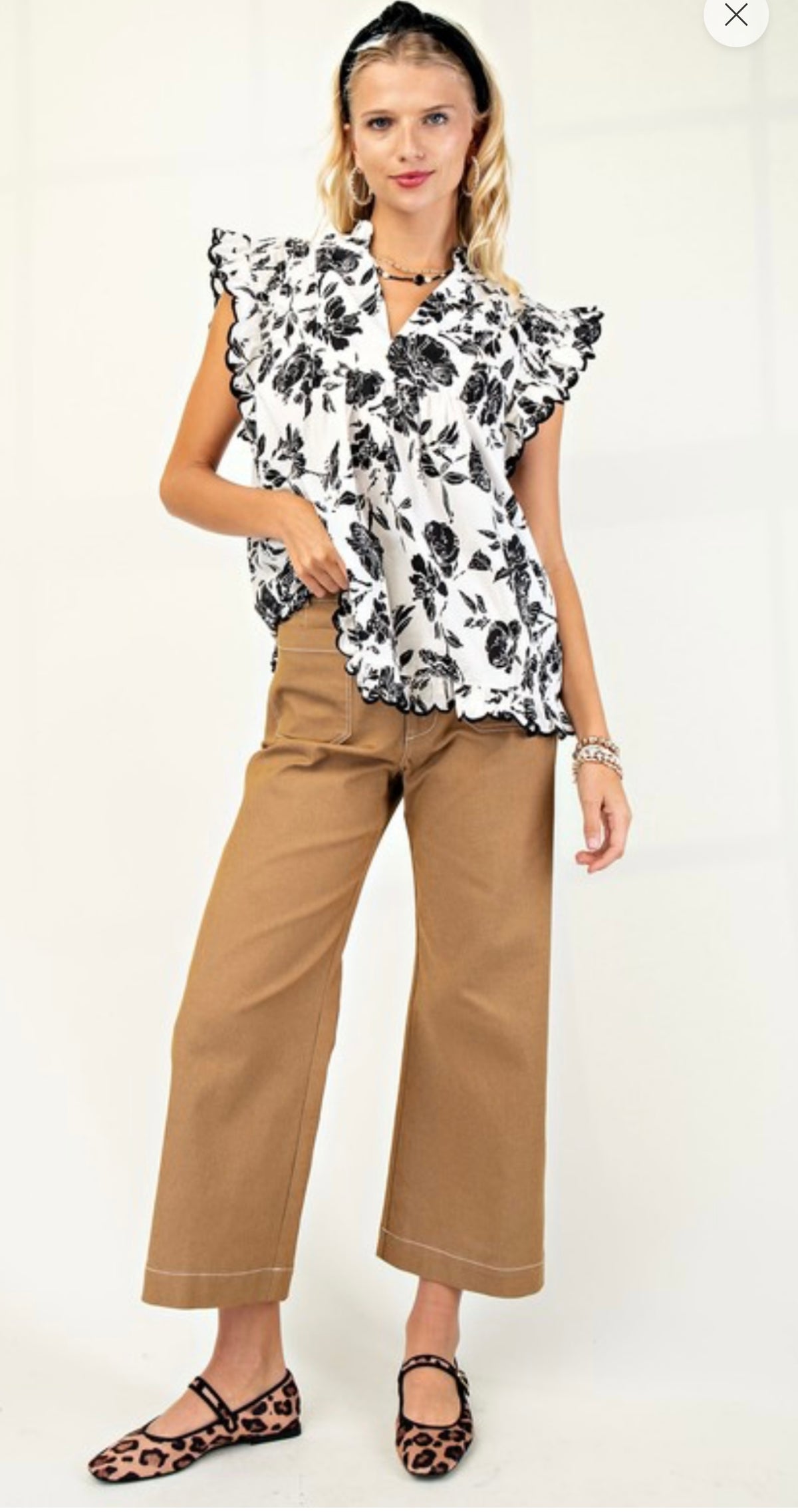 Cropped Wide Leg Pants