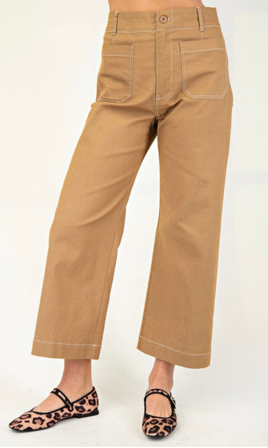 Cropped Wide Leg Pants