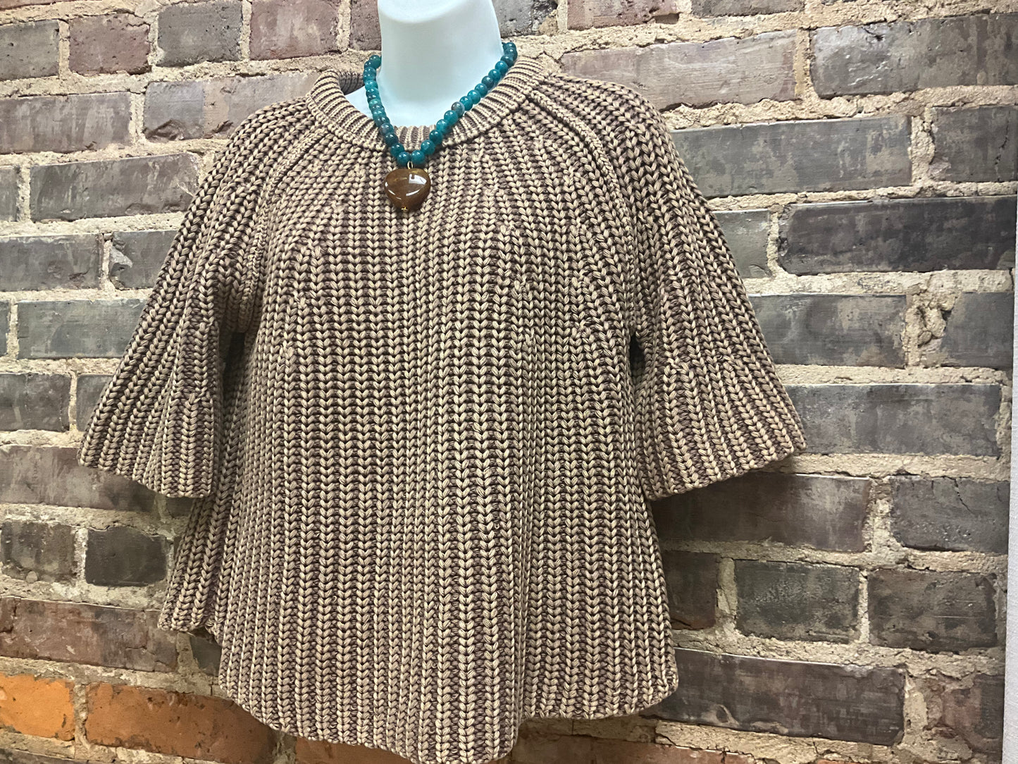 Flared Sleeve Washed Sweater Top